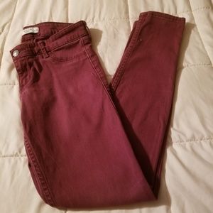 A & F burgundy jeggings